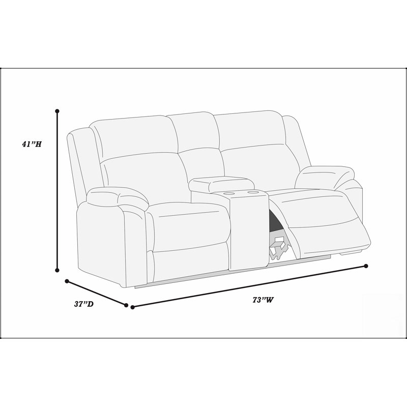 Fur Like Corduroy 2-Seater Reclining Loveseat With Plush Textured Seat And Central Console, Perfect For Cozy Living Rooms