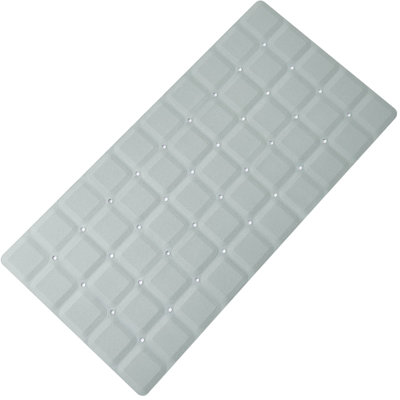 Foldable Silicone Bathtub Mat: Jumbo Size Heavy Duty Safety Bath Mat For Tub Without Suction Cups Non Slip Bath & Shower Mat For Textured, Reglazed, Refinished Tub (Grey, 35.8 X 17.7)