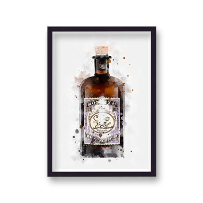 Gin Graphic Splash Monkey 47 Inspired by Vouvart - Single Picture Frame Print