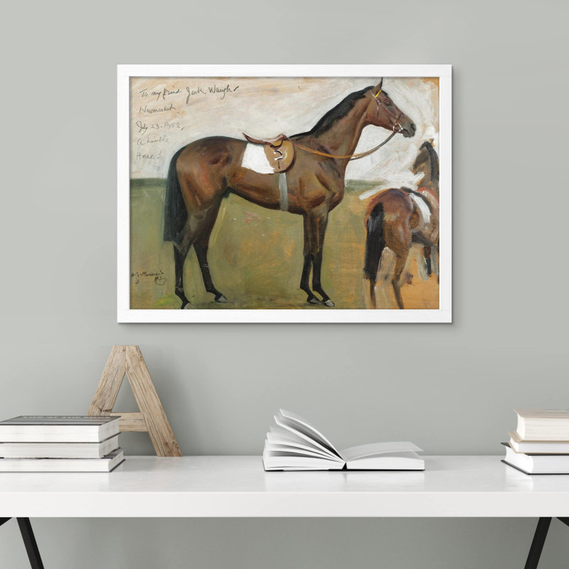 «Green Vintage Horse Saddle» sur, Blanc, H 11 po x l 14 po