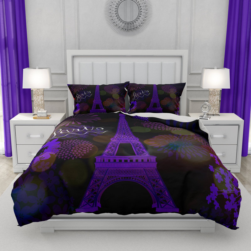 Ensemble de housse de couette Paris, Housse de couette très grand + 2 taies décoratives