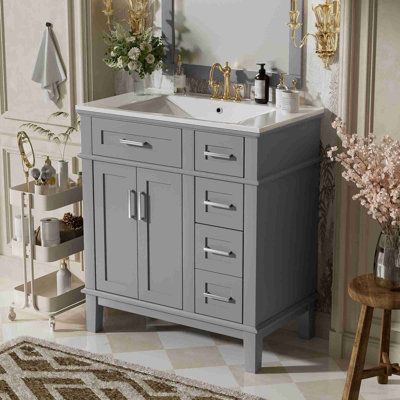 Bathroom Vanity with Ceramic Sink
