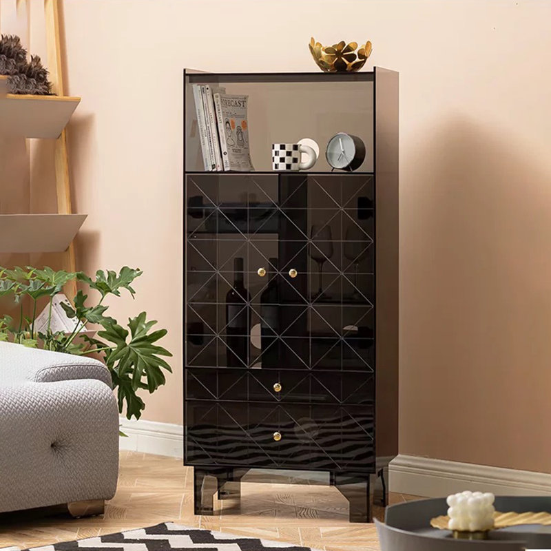 Armoire moderne et multifonctionnelle en acrylique, Noir