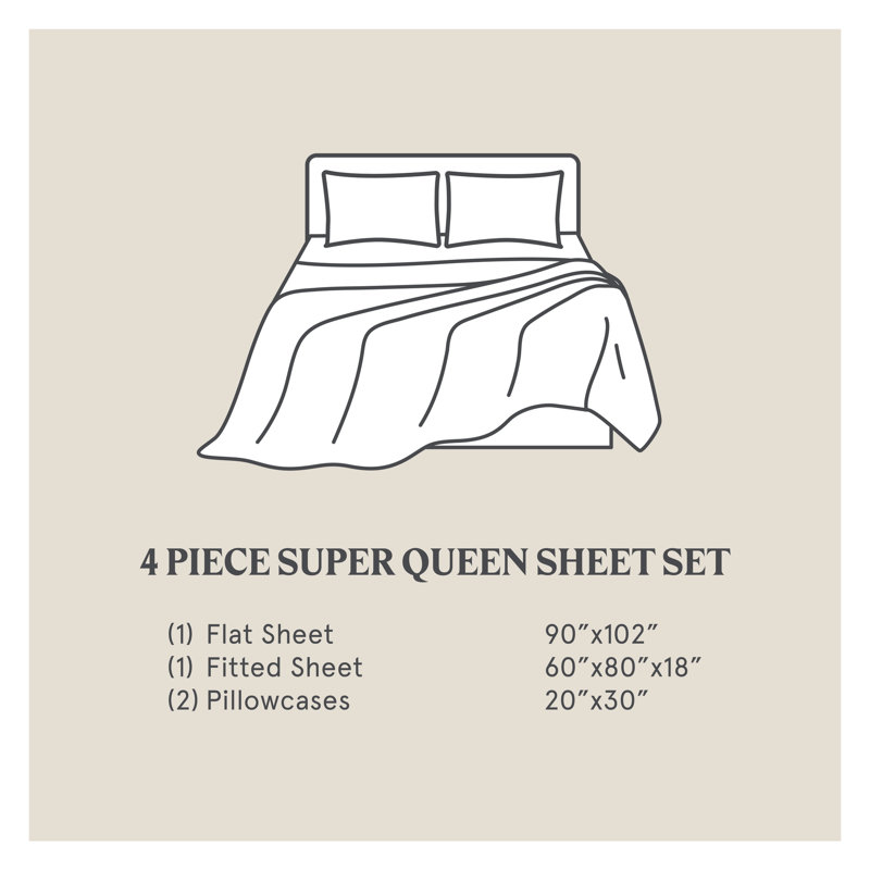 Light Blue Queen Cotton Embroidered Sheet Set