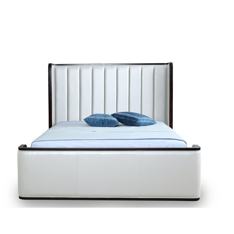 Lit plateforme tapissier Royaume, Crème, Grand