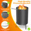 Firewood Pool Heater, Stainless Steel Fire Barrel Pool Heater, Wood Burning Heating Stove for Above Ground and Garden Pools, Equipped with Fireproof Mat-131646092-131646093