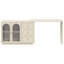 Meuble-lavabo extensible Yokota avec 3 tiroirs et 2 portes en acrylique-117542519