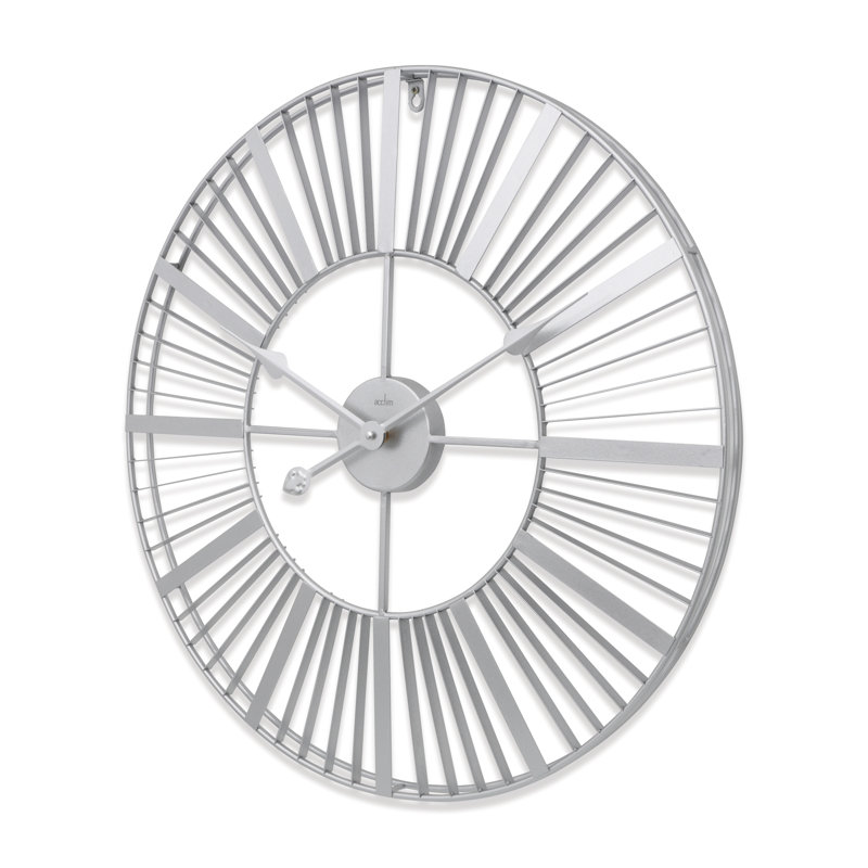Acctim Wall Clock Galvanised Metal Outdoor & Indoor Use Weather, Silver, 60cm H x 60cm W x 4cm D