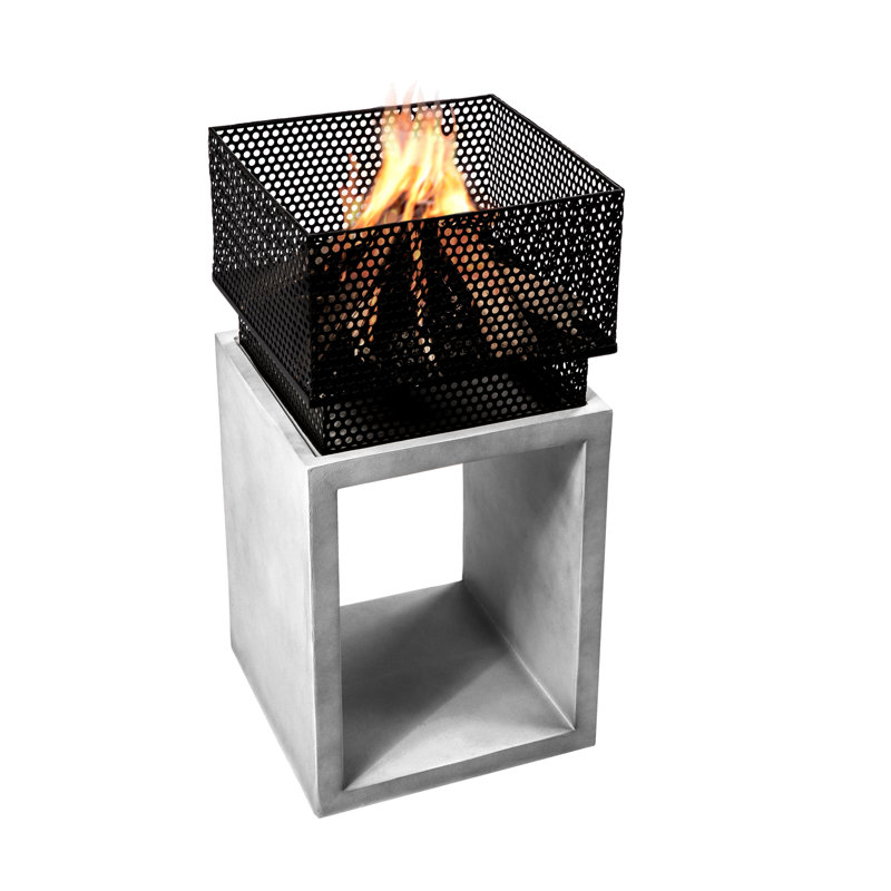 Square Concrete Wood Burning Smokeless Fire Pit