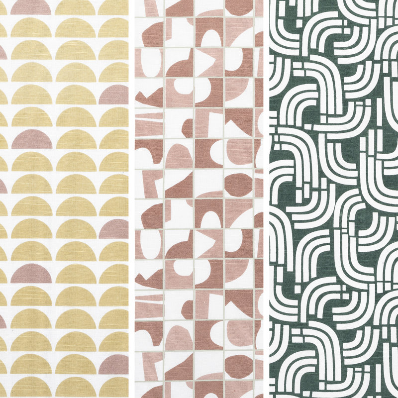 Retro Geometric Multicolor Cotton Kitchen Towel Set