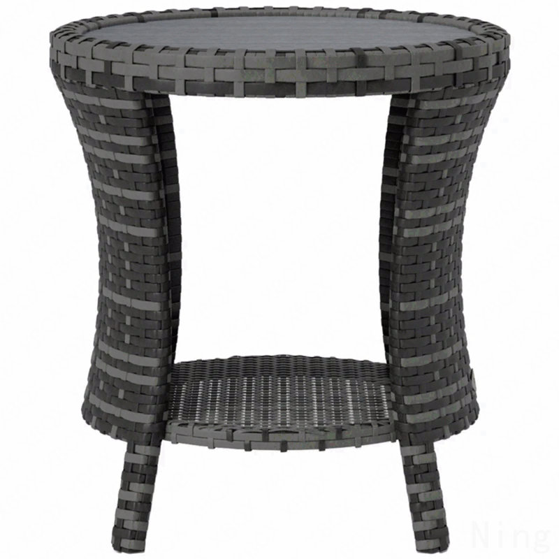 Table d'appoint d'extérieur, table basse d'extérieur en osier