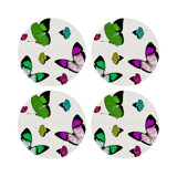 Butterflies Vegan Leather Round Placemats