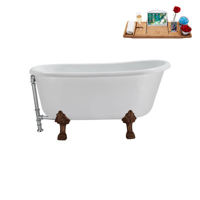 57.5'' x 29.5'' Freestanding Soaking Acrylic Bathtub