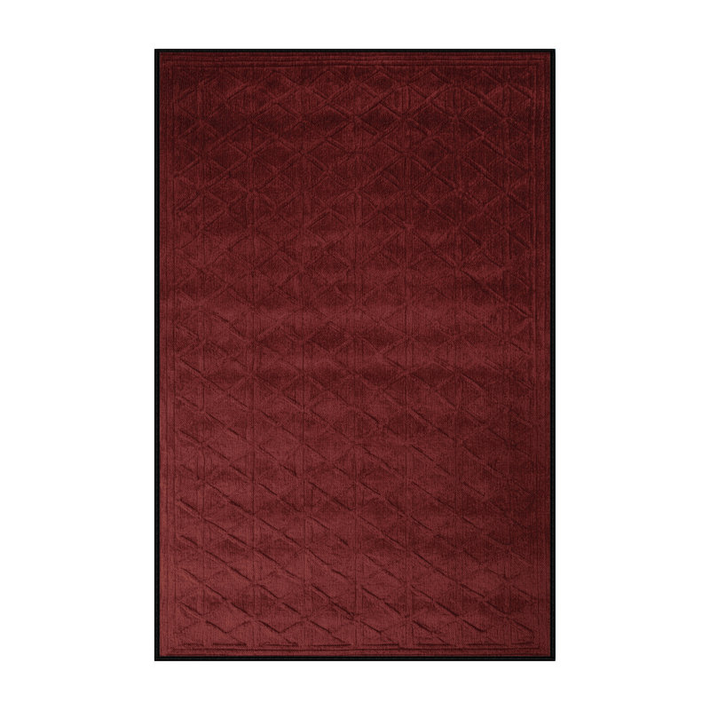 Tapis rouge en treillis lavable à la machine, Rectangle de 5 pi x 8 pi