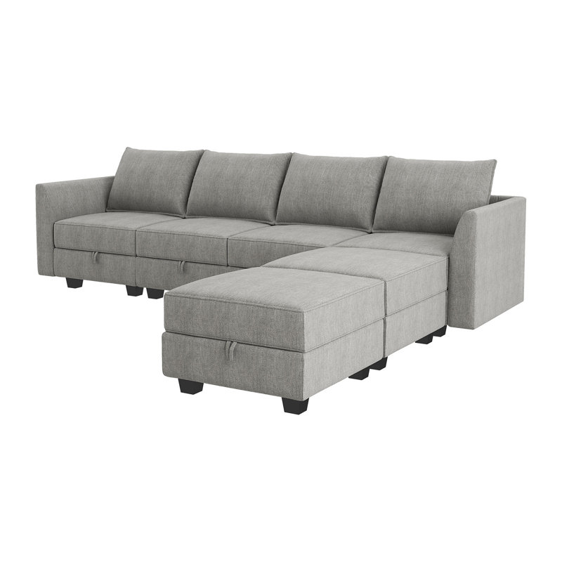 Canapé modulaire rembourré en U Tremee, Polyester gris