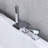 Solid Brass Deck Mounted Waterfall Roman Tub Filler with Hand Shower-116649220