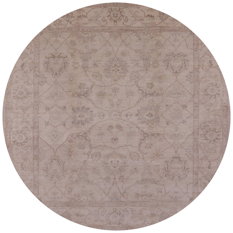 Tapis oriental brun Hoya, Rond 6 pi
