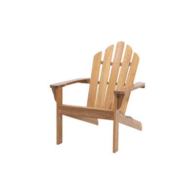 Chaise Adirondack d'extérieur en teck massif Cairina