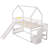 House Bunk Bed With Convertible Slide-879703601