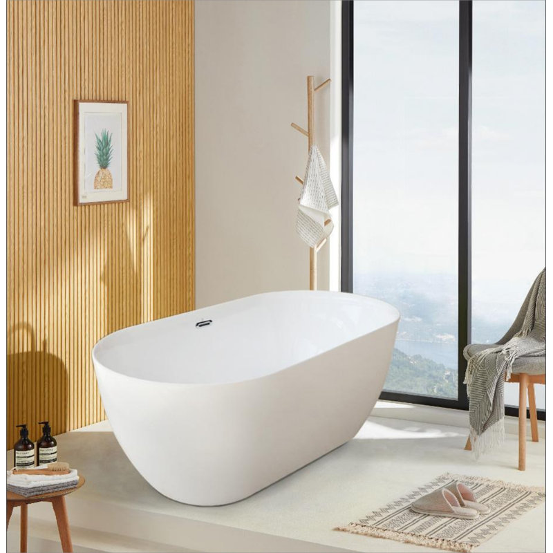 67'' x 31.5'' Freestanding Soaking Acrylic Bathtub