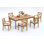 5 Pcs Grade-A Teak Wood Dining Set: 83" Rectangle Table And 4 Granada Stacking Arm Chairs #11GR1804