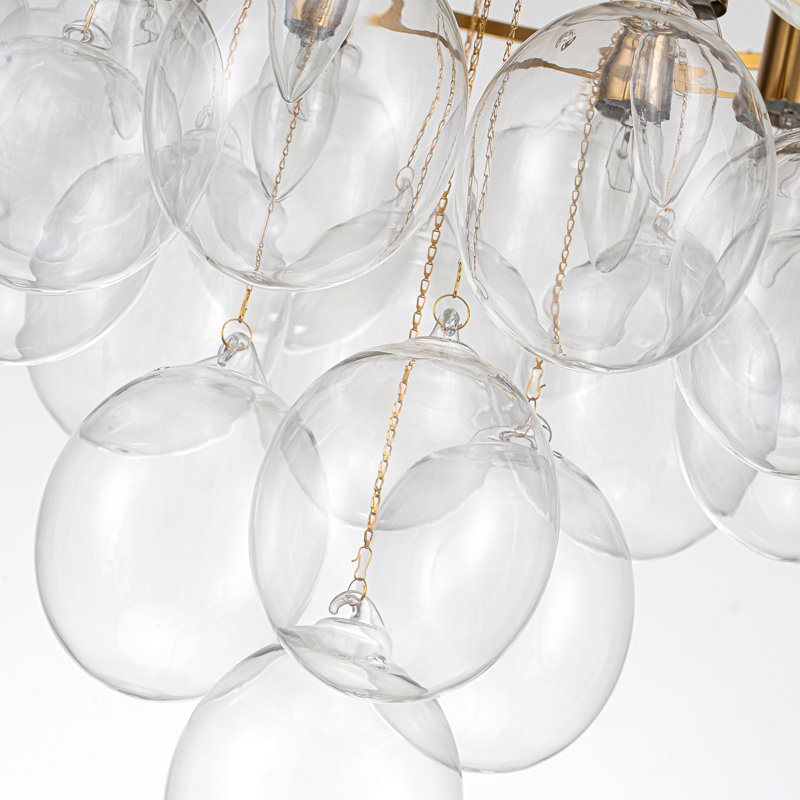 Lustre à bulles 8 niveaux Yader, Doré