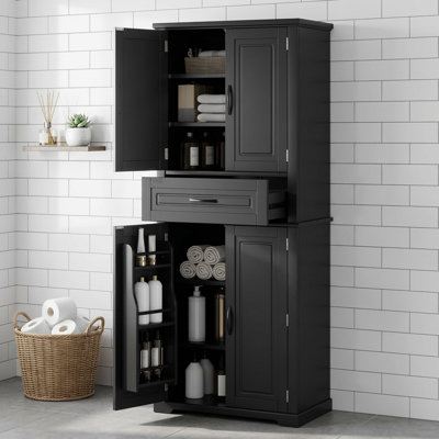 Versatile Multi-Functional Storage Cabinet with Adjustable Shelf and Drawer