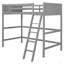 Lit mezzanine simple en bois massif avec échelle