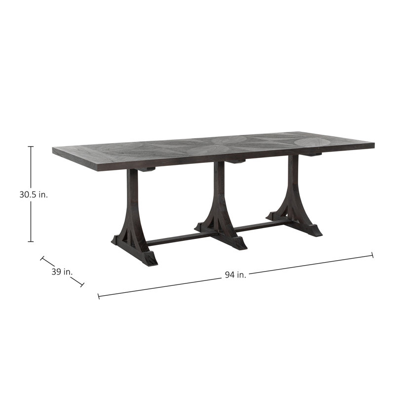 Adams 94" Solid Wood Trestle Dining Table