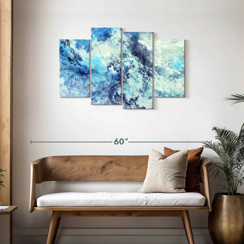 Abstrait de nuages glacés Avery, H 27 po x l 43 po