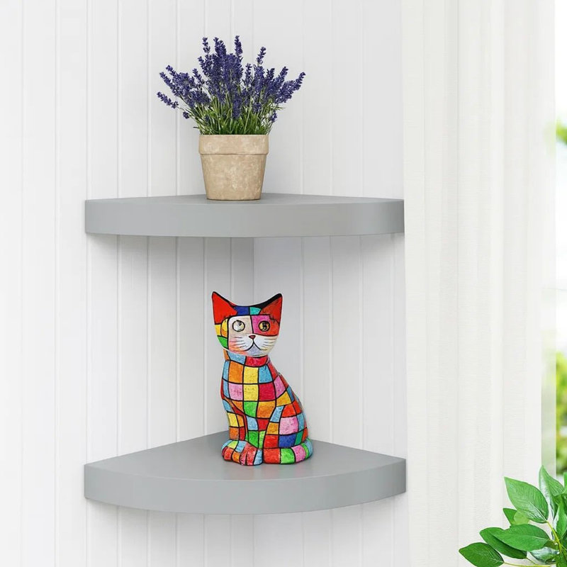 Ensemble de 2 tablettes murales Phoebs, Gris