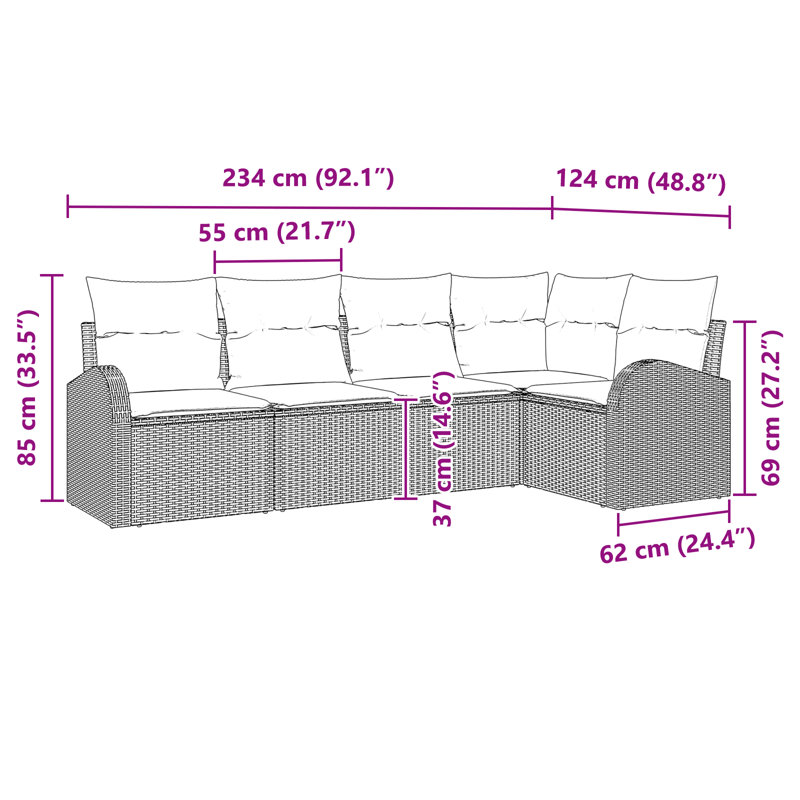 Ensemble de canapé de jardin vidaXL, Gris