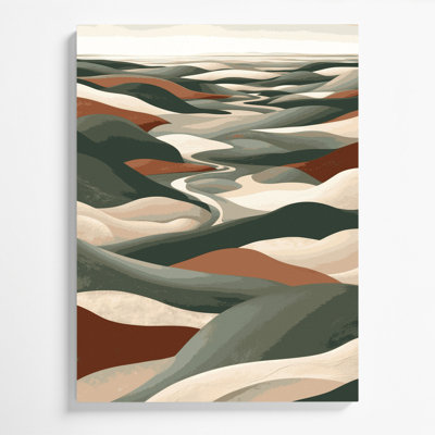 Abstract Landscape 97 Beige Canvas Wall Art