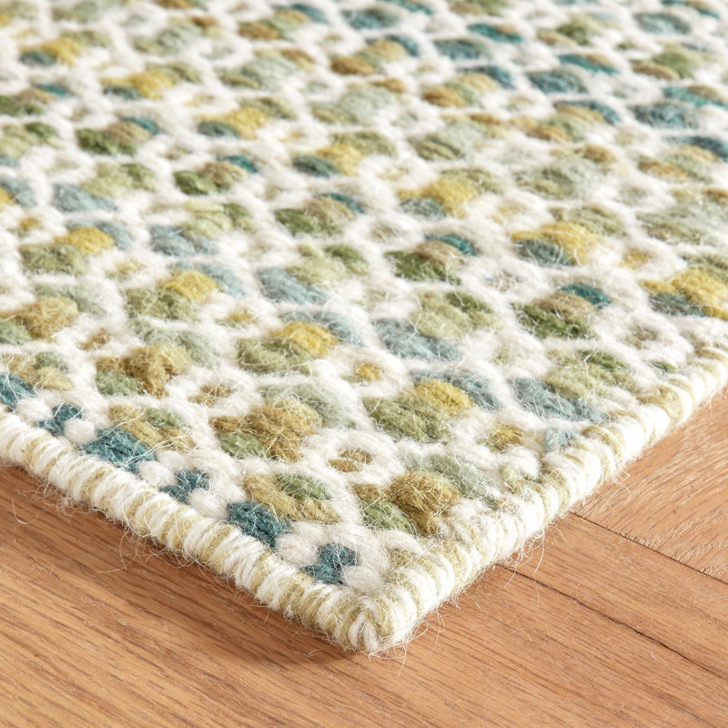 Tapis en laine tissé à la main Poppy Moss, Rectangle 4pi x 6 pi