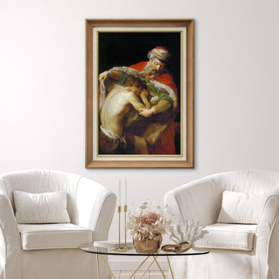 Return of the Prodigal Son Baroque Artwork, Biblical Parable Pictures, Framed Canvas Giclee Print Wall Art