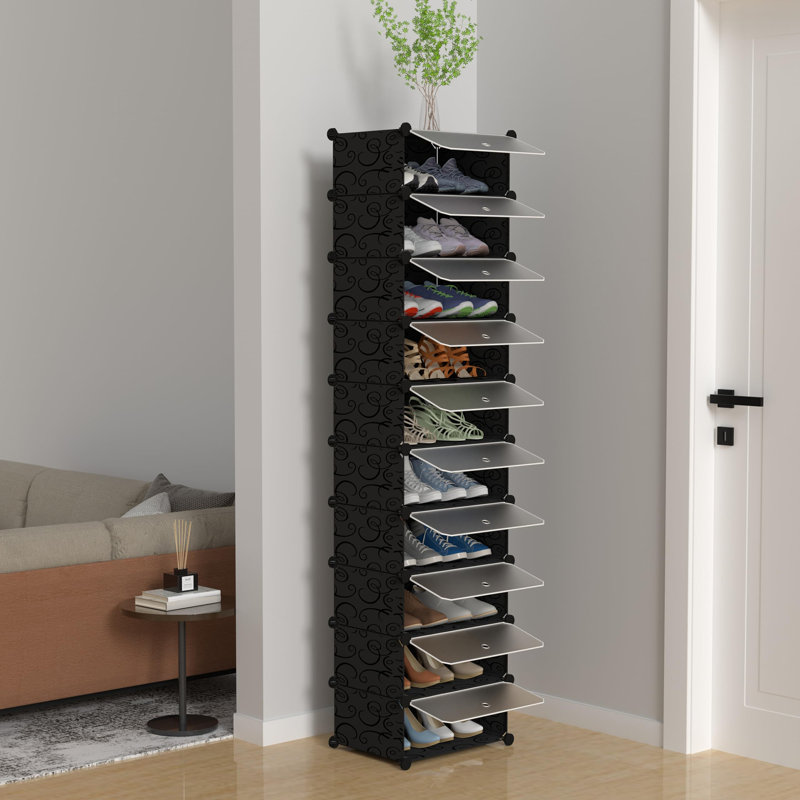 20 Pair Shoe Storage Cabinet, Black