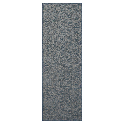 Tapis décoratif Elemental - imprimé géométrique bleu délavé