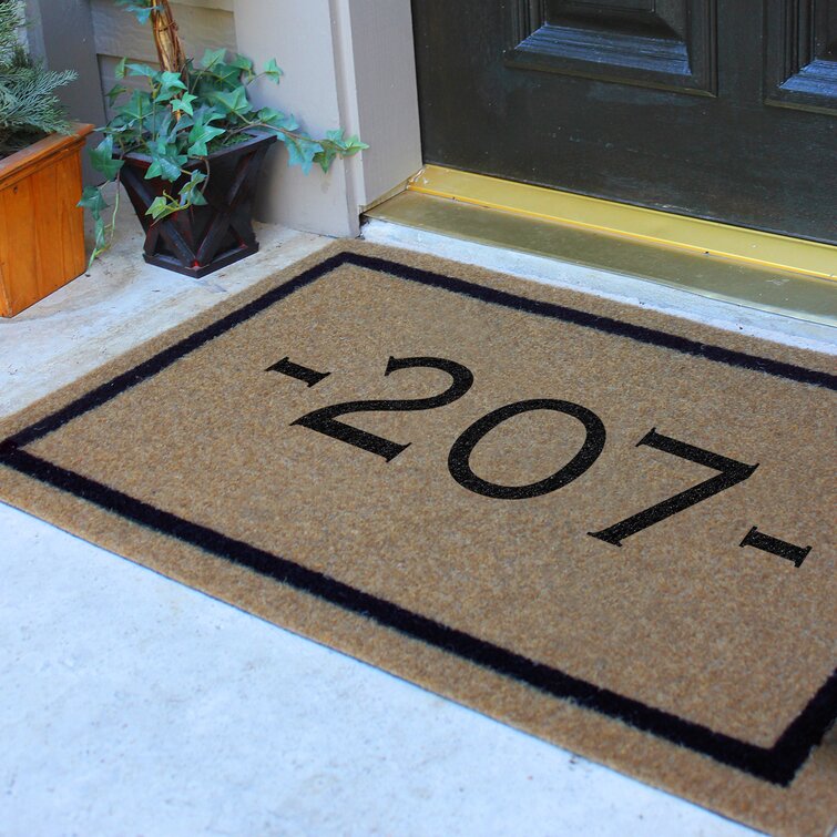 Bowley 36 x 24 All-Weather Personalized Non-Slip Outdoor Door Mat Canora Grey Color: Black, Customize: Yes