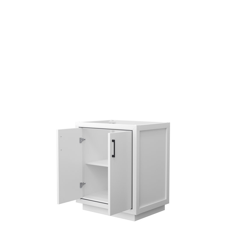 Base de meuble-lavabo double 30 po Icon, Blanc / noir mat