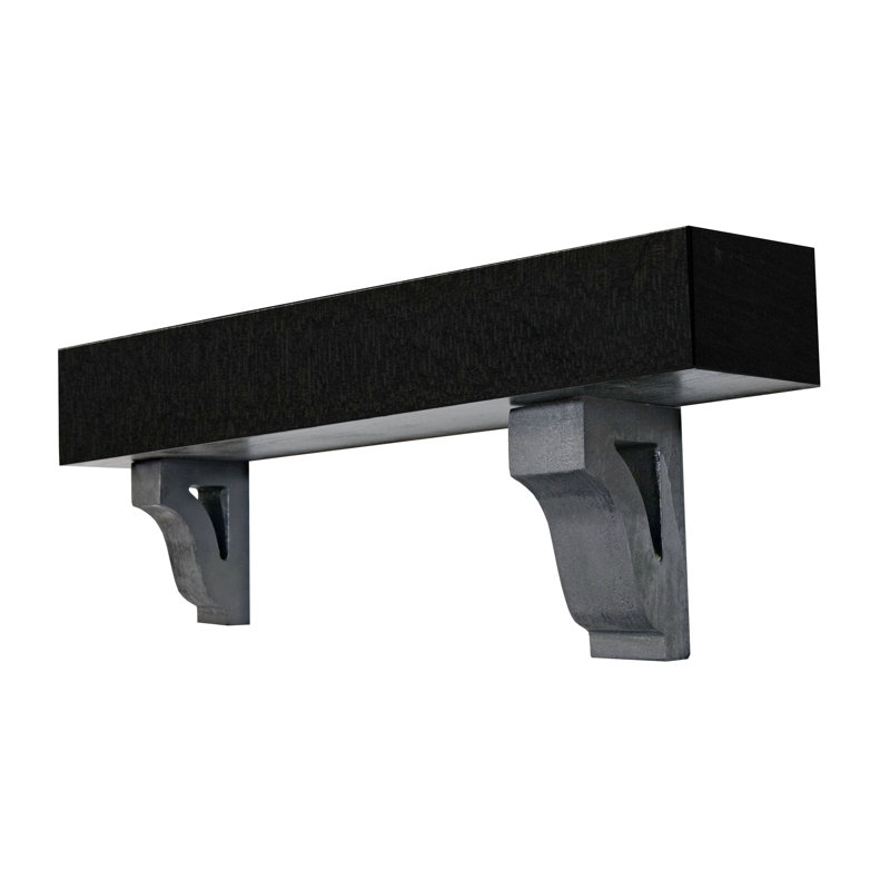 Tablettes flottantes en peuplier avec corbeaux, H 11 po x l 49 po x P 4 po