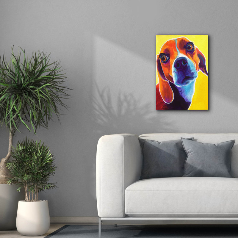 "Beagle - Marcie" par Dawg Painter, H 26 po x l 18 po x P 0,75 po