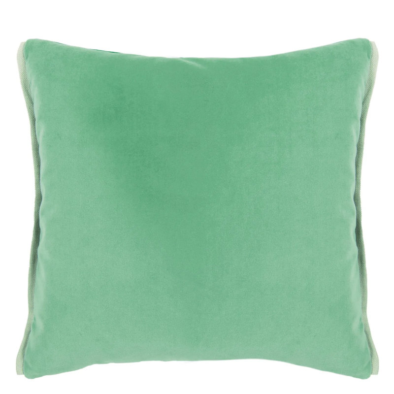 Varese Velvet Decorative Pillow, 22" H x 22" W, Cadet/Pale Jade