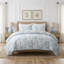 Ensemble de housse de couette 100% coton floral en satin de coton, 3 pièces de literie douce et respirante avec fermeture à boutons et 2 taies décoratives-126317513-126317514