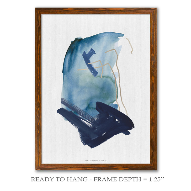 «Indigo Collide IV» par Paul Cezanne - reproduction d'art encadrée, H 22 po x l 16 po x P 2 po, Toile encadrée, érable