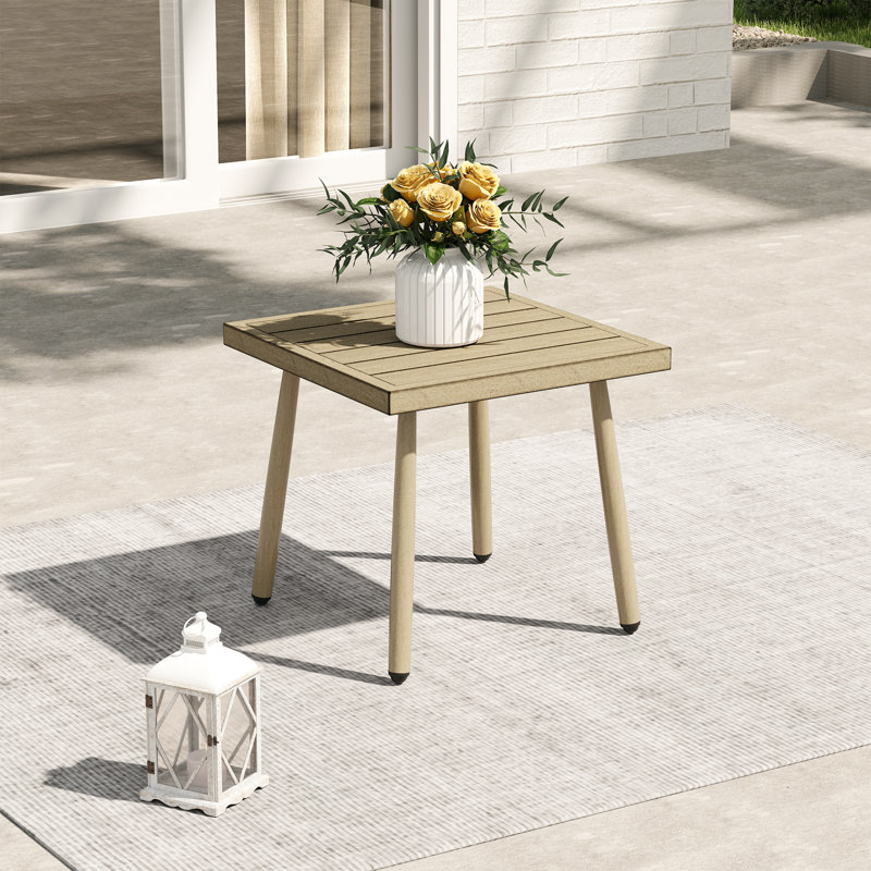 Table d'appoint d'extérieur rectangulaire L 18 po x l 20 po Mariène, Beige