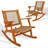 Betsi Vega Outdoor Rocking Chair with Beverage Holder - Natural Finish Wooden Chair- Indoor & Outdoor Use