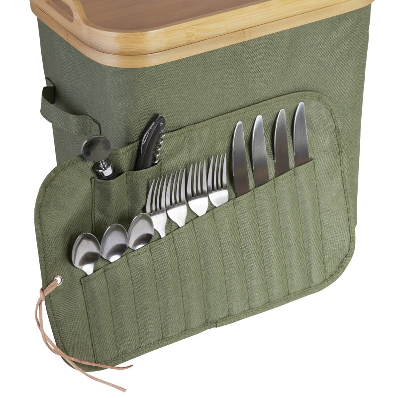 Wine Enthusiast Outdoor Portable Cooler and Table