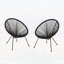 Chaises d'extérieur en faux rotin (ensemble de 2) avec structure en acier, durables et confortables pour l'extérieur moderne-297175469