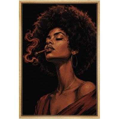 «Smoky Afro Woman», reproduction d'art sur toile encadrée