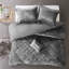 Housse de couette double / grand en velours gris avec coussin décoratif, motif de losanges luxueux, lavable à la machine, housse, 2 taies décoratives, 1 taille douce et confortable, coussin décoratif à motif-116011278-116011282